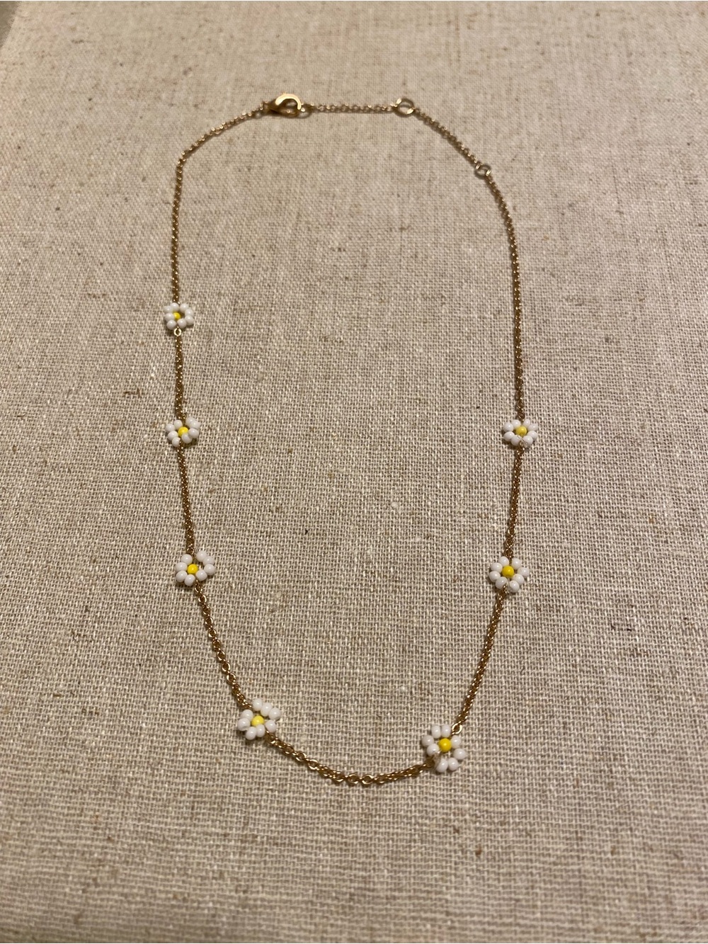 American Eagle Outfitters Gold Daisy Choker Necklace with Flowers